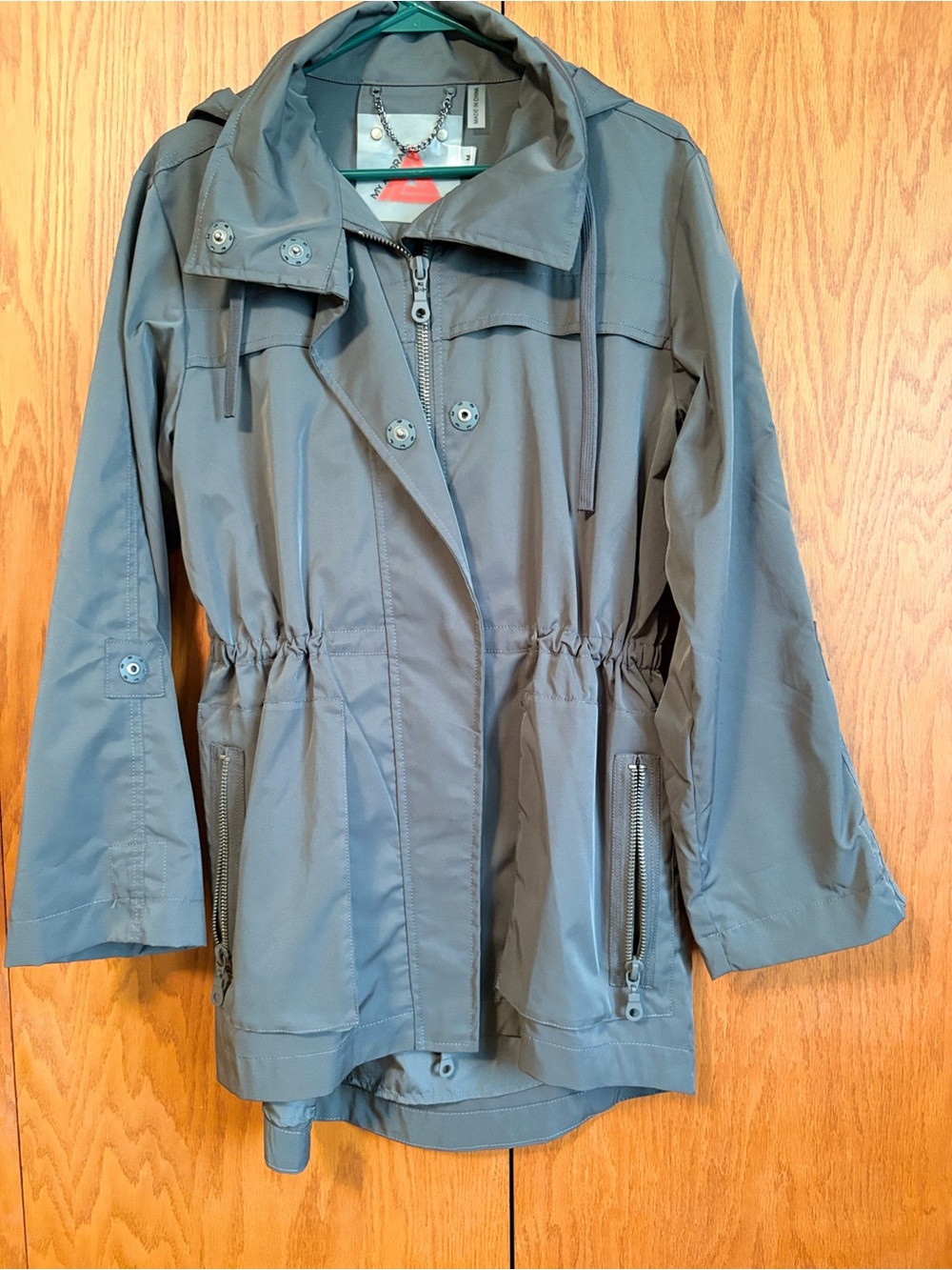 ANORAK Hooded Trench Coat in Slate